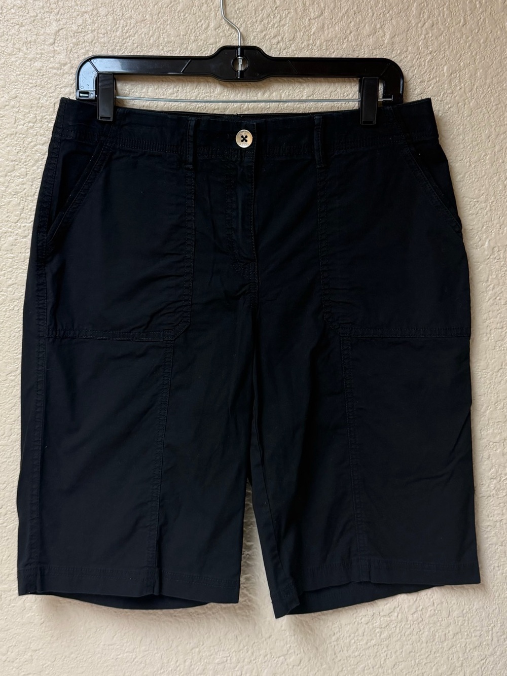 4/$20 Chico's Black Utility Bermuda Shorts